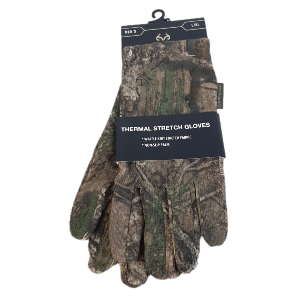 🔥Realtree Men's Thermal Stretch Hunting Gloves Non-Slip Palm Size L XL New